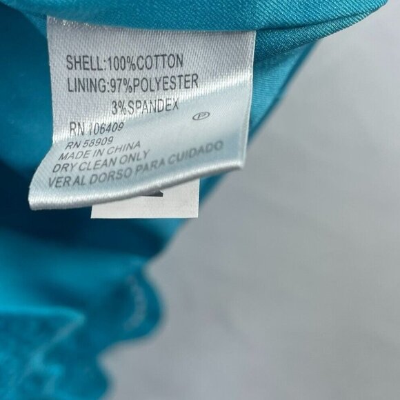 Tahari Dress Womens size 0 Blue Sleeveless Eyelet Embroidered Lined Sheath - Picture 4 of 7